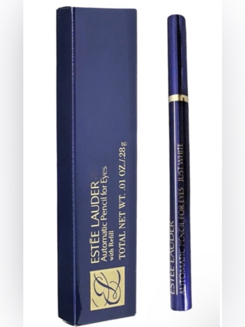 Estee Lauder Automatic Pencil WHITE Eyeliner +FREE Refill HTF Discontinued NIB